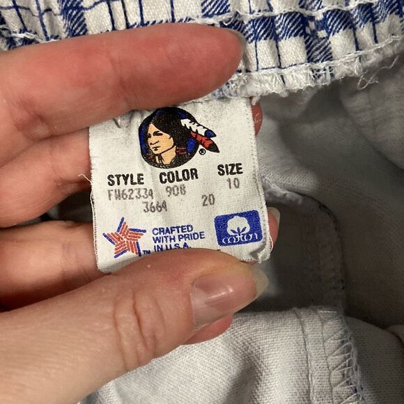 Vintage Blue Plaid High Waist Paper Bag Shorts size 10 - Picture 4 of 8